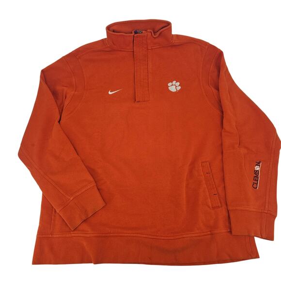 VintageY2K Nike Clemson Tigers Coach Orange Quarter Zip Sweatshirt Men's XL 3264 - Picture 1 of 12